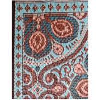 Wonder Rugs Turquoise met terra buitenkleed PET