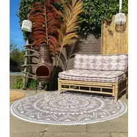 Wonder Rugs Rond grijs taupe buitenkleed