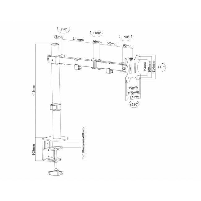 Neomounts FPMA-D550BLACK Monitorbeugel
