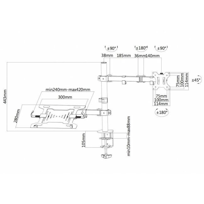 Neomounts FPMA-D550NOTEBOOK Monitorbeugel