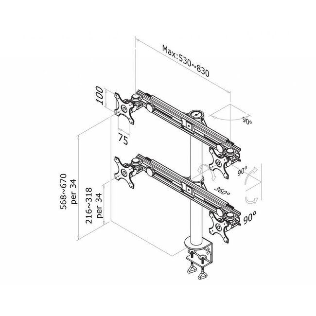 Neomounts FPMA-D700D4 Monitorbeugel