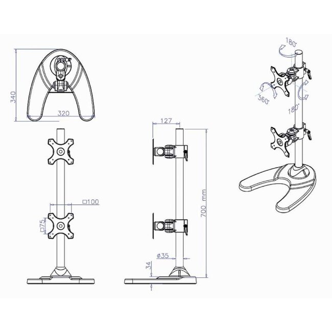 Neomounts FPMA-D700DDV Monitorbeugel