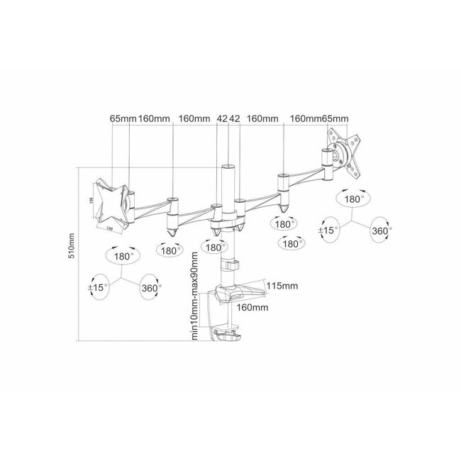Neomounts FPMA-D1330DSILVER Monitorbeugel