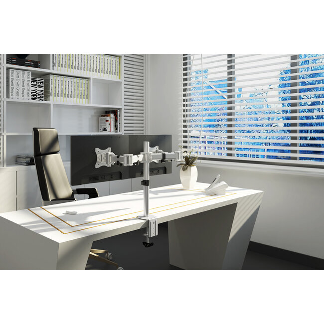 Neomounts NM-D135DSILVER Dubbele Monitor Beugel