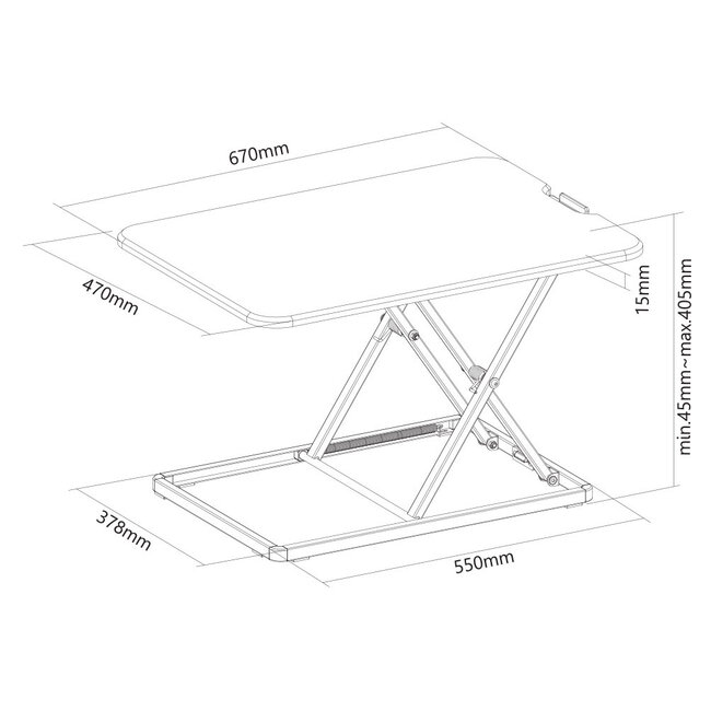 Neomounts NS-WS050BLACK zit-sta werkplek