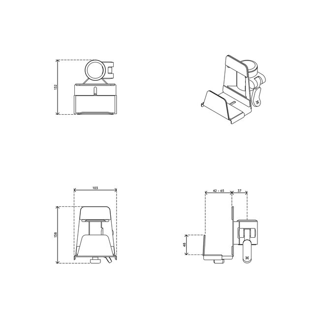 Dataflex Viewmate Thin Client Houder 422 Zilvergrijs