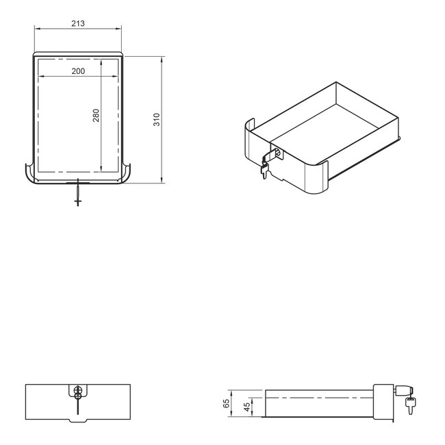 Dataflex Bento® desktop locker 503 Zwart