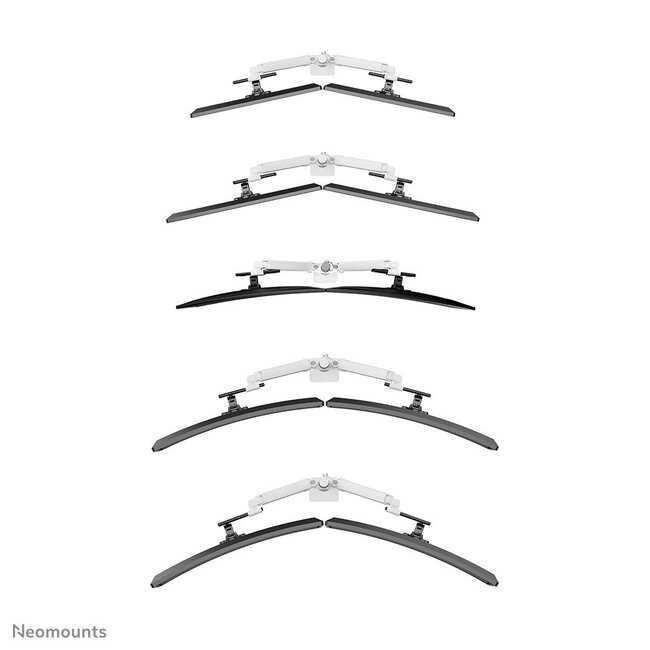 Neomounts DS65S-950WH2 Monitorarm 24-34" - gasveer - Topfix - multi-instelbaar - 180°-stop