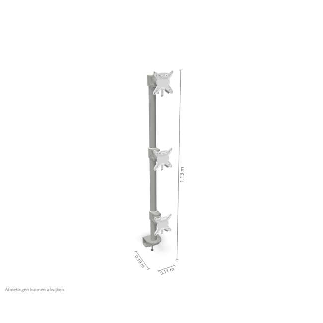 Dataflex Monitor Beugel voor 3 monitoren boven elkaar