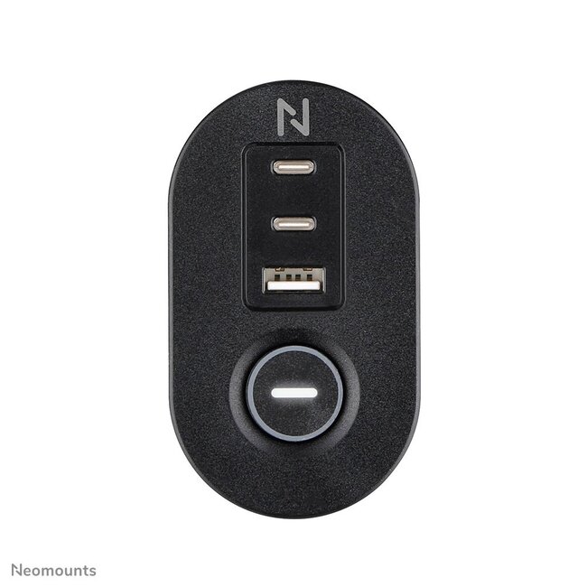 Neomounts DS22-840BL6 Bureaucontactdoos met klem en USB-C en USB-A poorten - Quick-charge