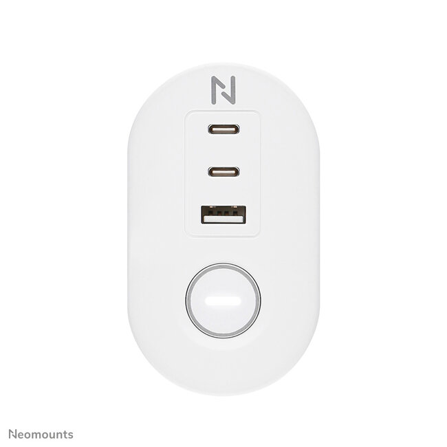 Neomounts DS22-840WH6 Bureaucontactdoos met klem en USB-C en USB-A poorten - Quick-charge