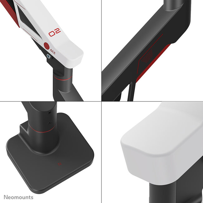 Neomounts DS70-256RD1 Gaming Monitorarm 24-57" - Gasveer - Topfix - 180°-stop