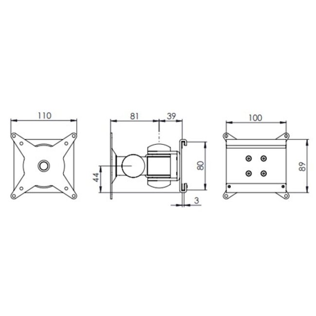 Dataflex Viewmate monitorarm - rail 132