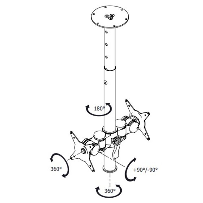 Dataflex Viewmate monitorarm Zilver - plafond 572