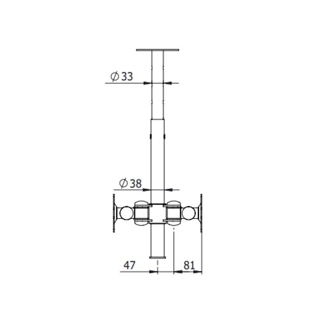 Dataflex Viewmate monitorarm Zilver - plafond 572