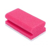 Schuurspons met handgreep rood/wit