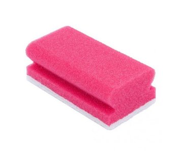 Schuurspons met handgreep rood/wit