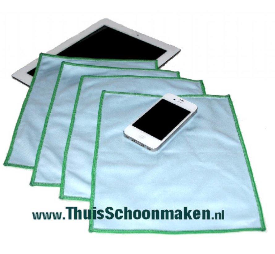 Set Smartphone - Tablet Schoonmaken (4 stuks Greenspeed Glasdoek 25 x 20 cm)