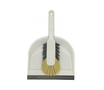 Stoffer en Blik Kunststof zwaar model grijs