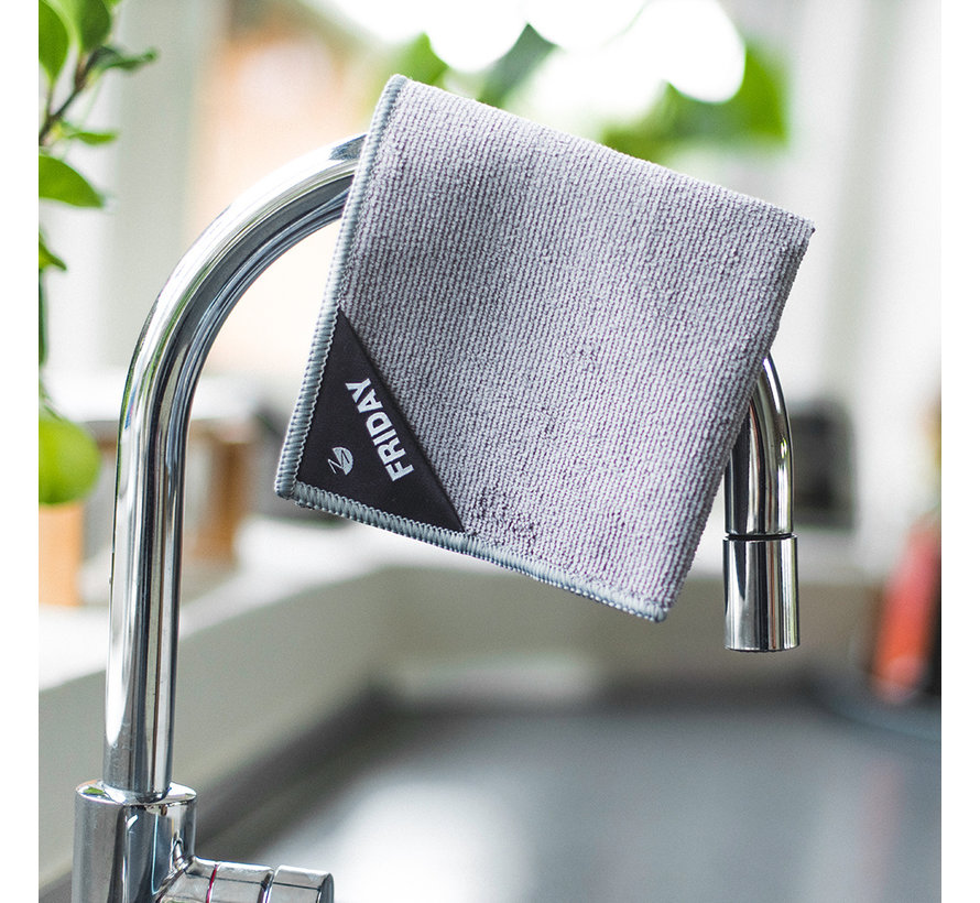 Microvezel Vaatdoekjes grijs 7 stuks