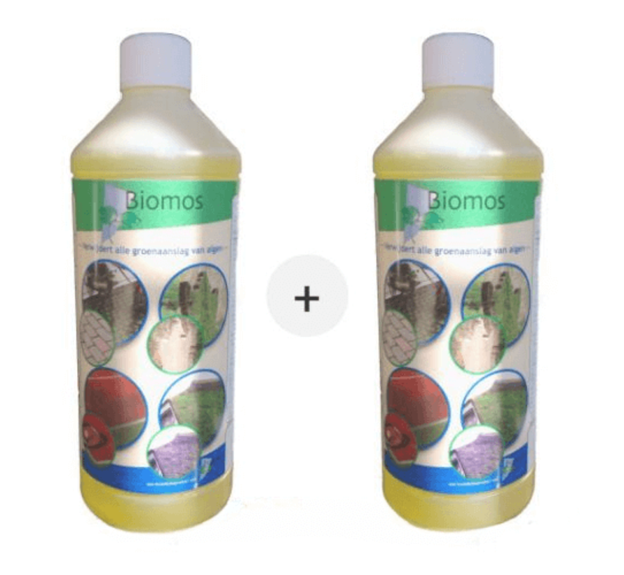 Biomos groene aanslag verwijderaar (set van 2 flessen à  1 liter)