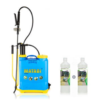 Sanosept Profi 2x1L + Back Sprayer Profi 12L PARTICULAR KIT for green deposits