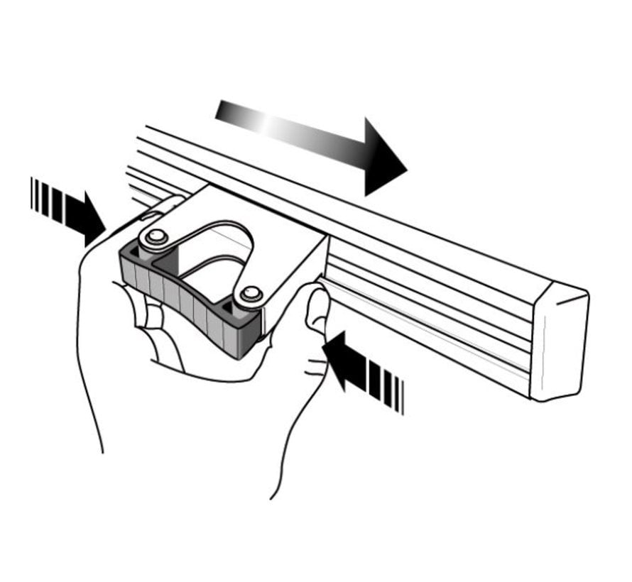 Haak voor wandstrip 25 mm zwart