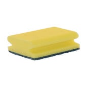 Schuurspons met grip 10 stuks geel/groen