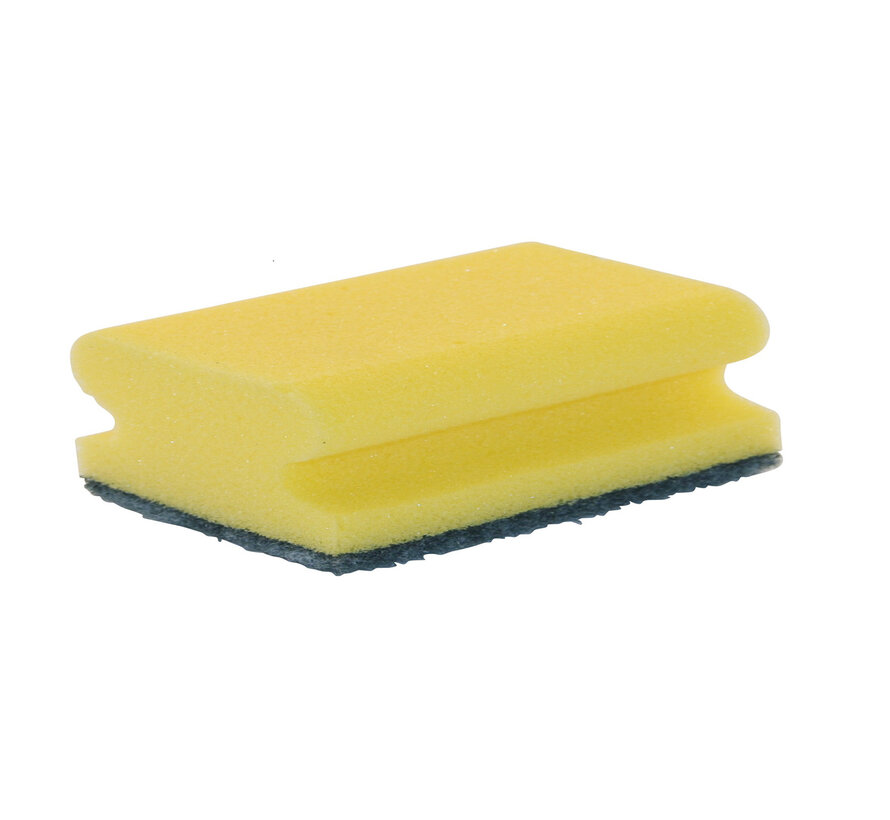 Schuurspons met grip 10 stuks geel/groen