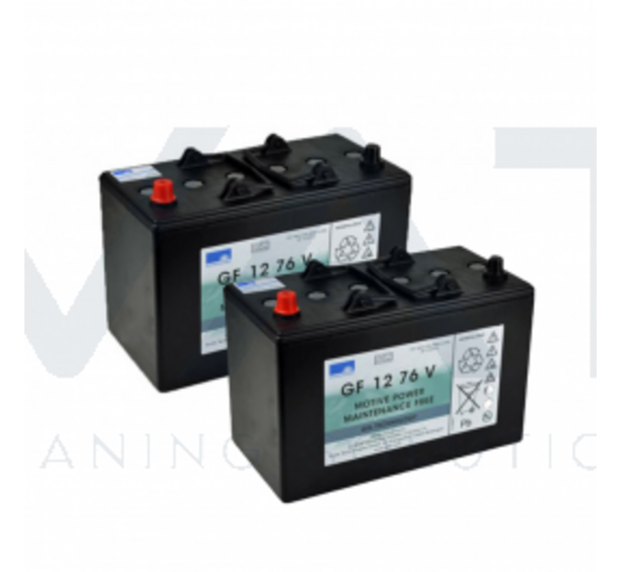 Gel Batterij 12V/76Ah 2 stuks