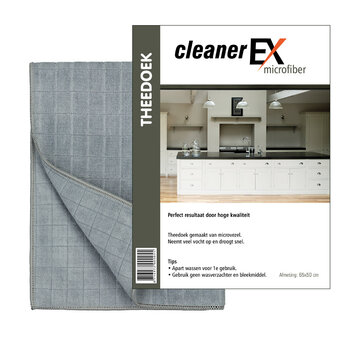 ThuisSchoonmaken Microvezel theedoek 65x50cm grijs