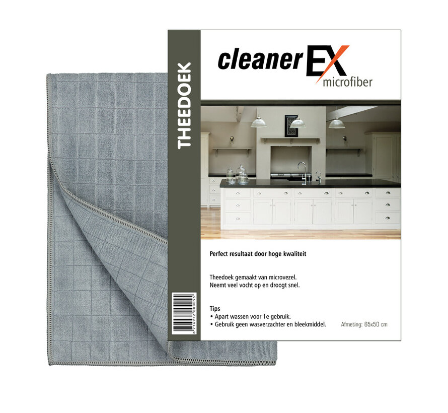 Microvezel theedoek 65x50cm grijs