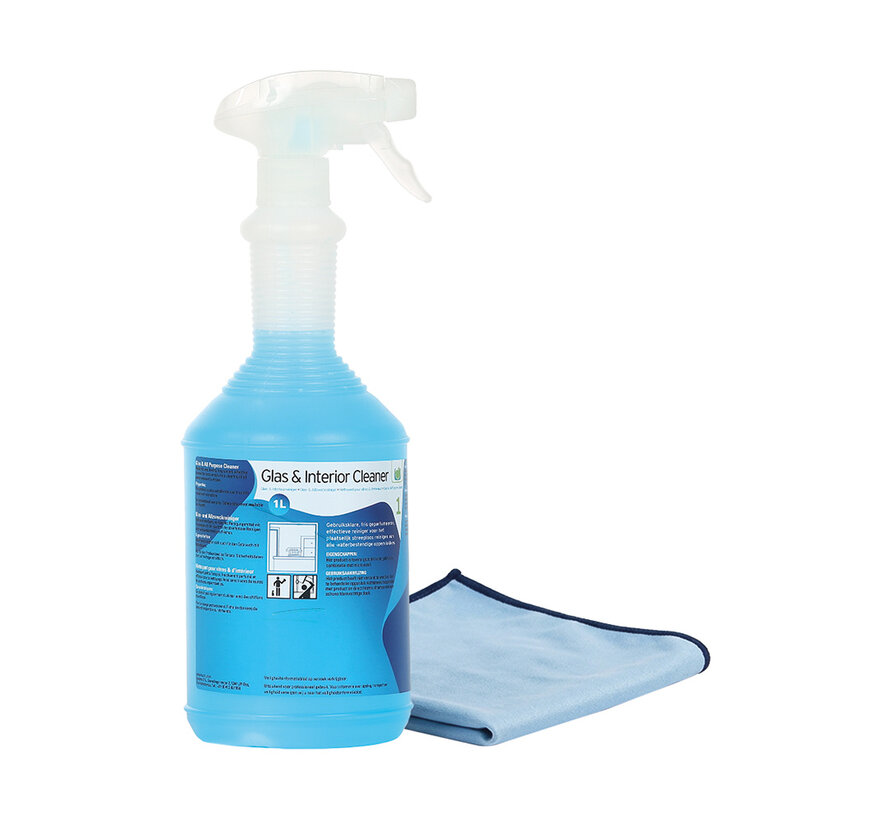 Glasreiniger met doek