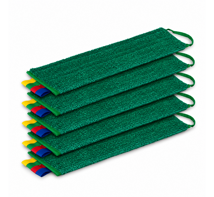 Microvezel twistmop velcro groen 45cm 5stuks