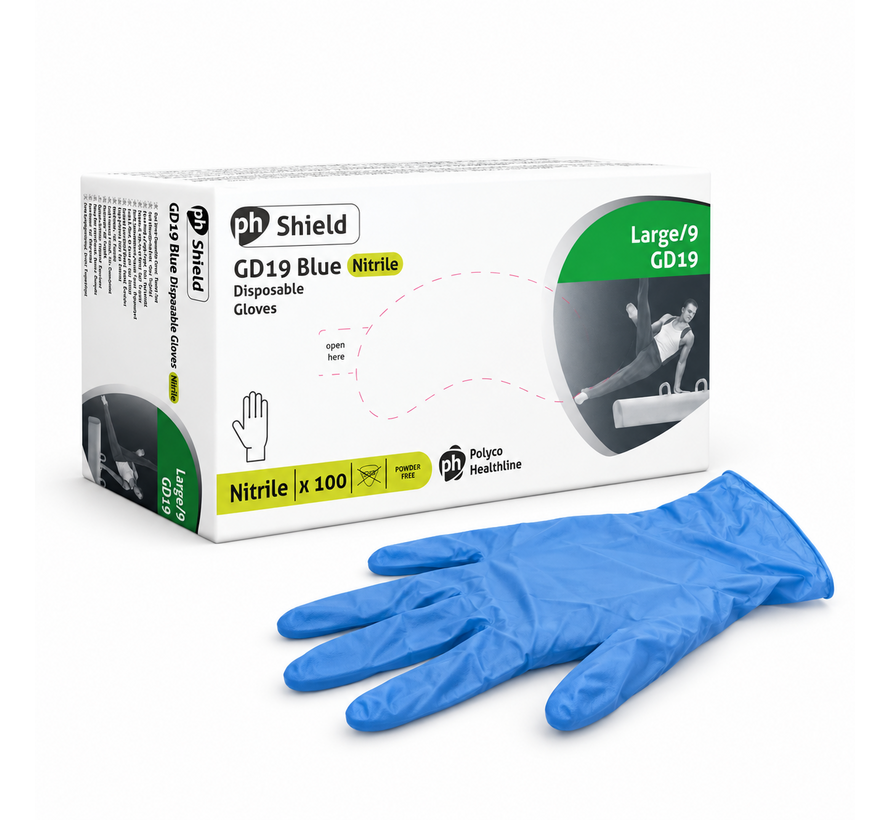 Nitril Handschoen ongepoederd maat L Blauw 10x100 stuks