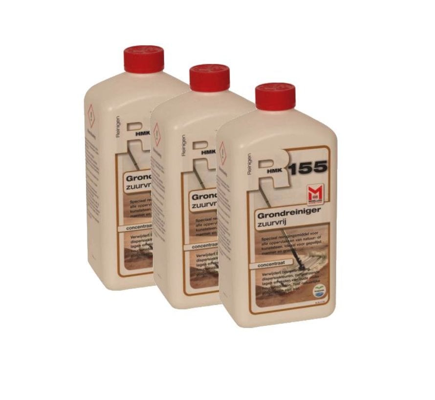 R155 - Grondreiniger - zuurvrij - 3x 1 liter - Voordeelset