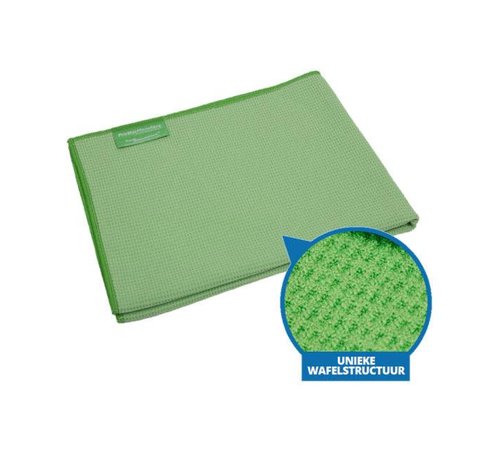 ThuisSchoonmaken Microvezel Droogdoek/Glasdoek - 61x46cm - Groen/Grijs