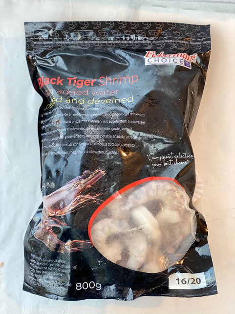 black tiger garnaal (gepeld, ongekookt)