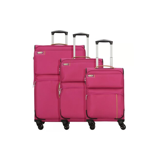 d & n Travel Line 6704 - Trolley-Set, 3-delig. Roze