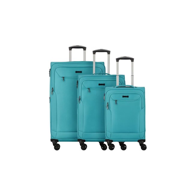 d & n Travel Line 6804 - Trolley-Set, 3-delig. Aqua Blauw