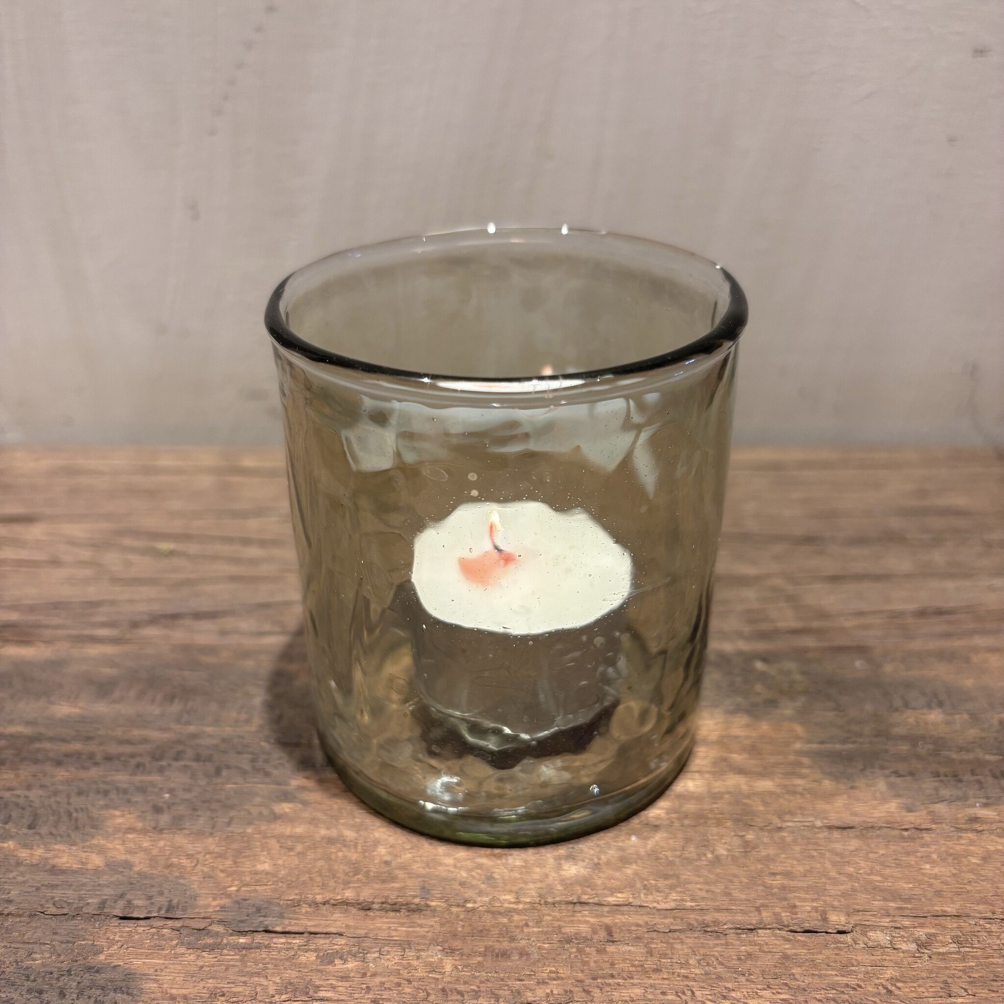 DekoCandle T-light Holder Hammered Green