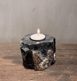 De appelgaard Waxinelichthouder Versteend Hout