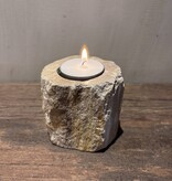 De appelgaard Waxinelichthouder Versteend Hout