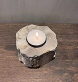 De appelgaard Waxinelichthouder Versteend Hout