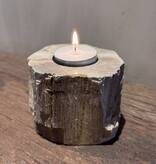 De appelgaard Waxinelichthouder Versteend Hout