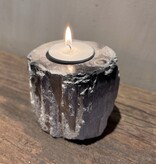 De appelgaard Waxinelichthouder Versteend Hout