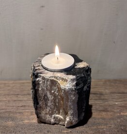 De appelgaard Waxinelichthouder Versteend Hout