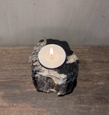De appelgaard Waxinelichthouder Versteend Hout