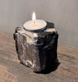 De appelgaard Waxinelichthouder Versteend Hout