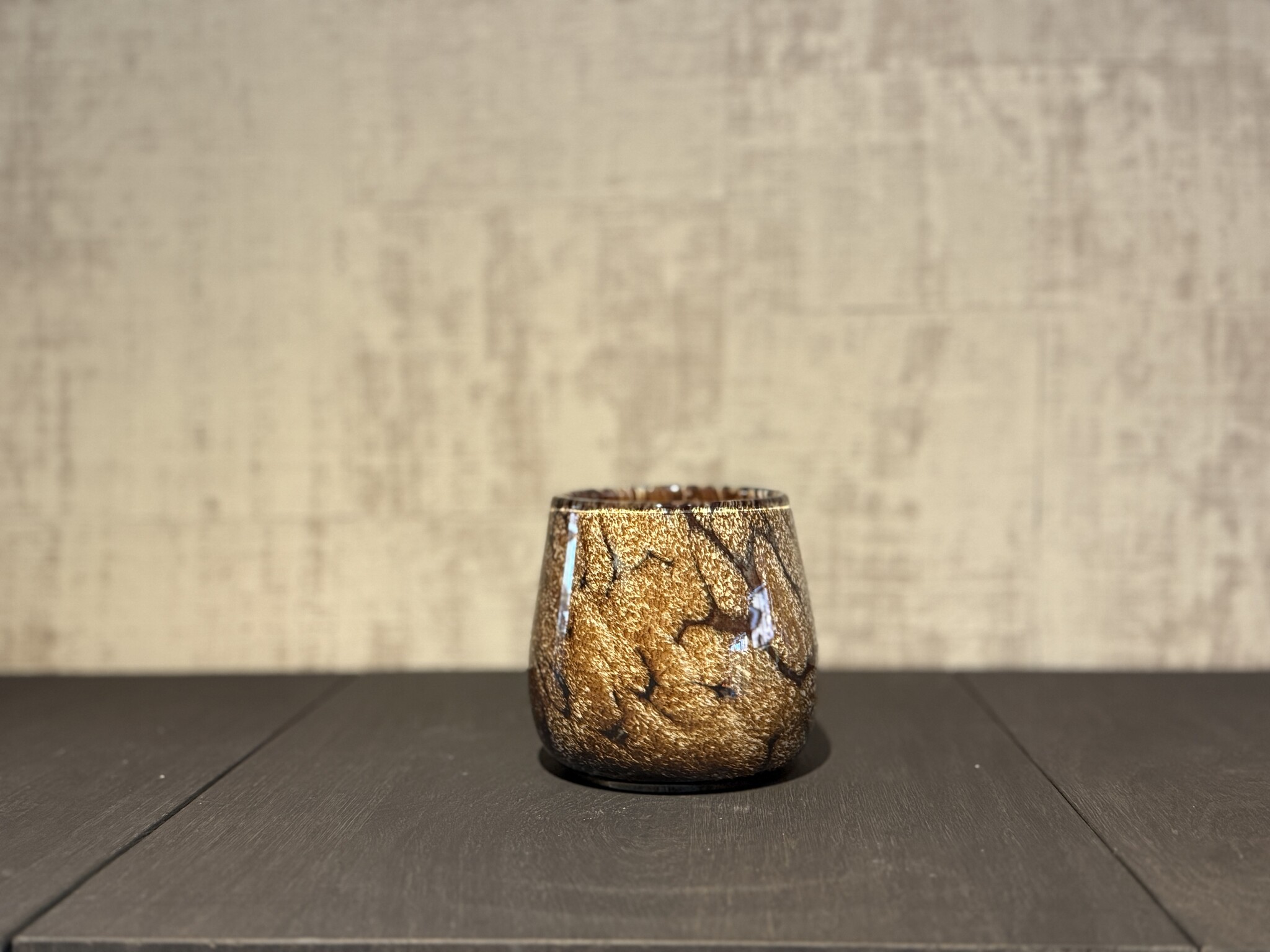 De appelgaard waxinelichthouder oker gemeleerd